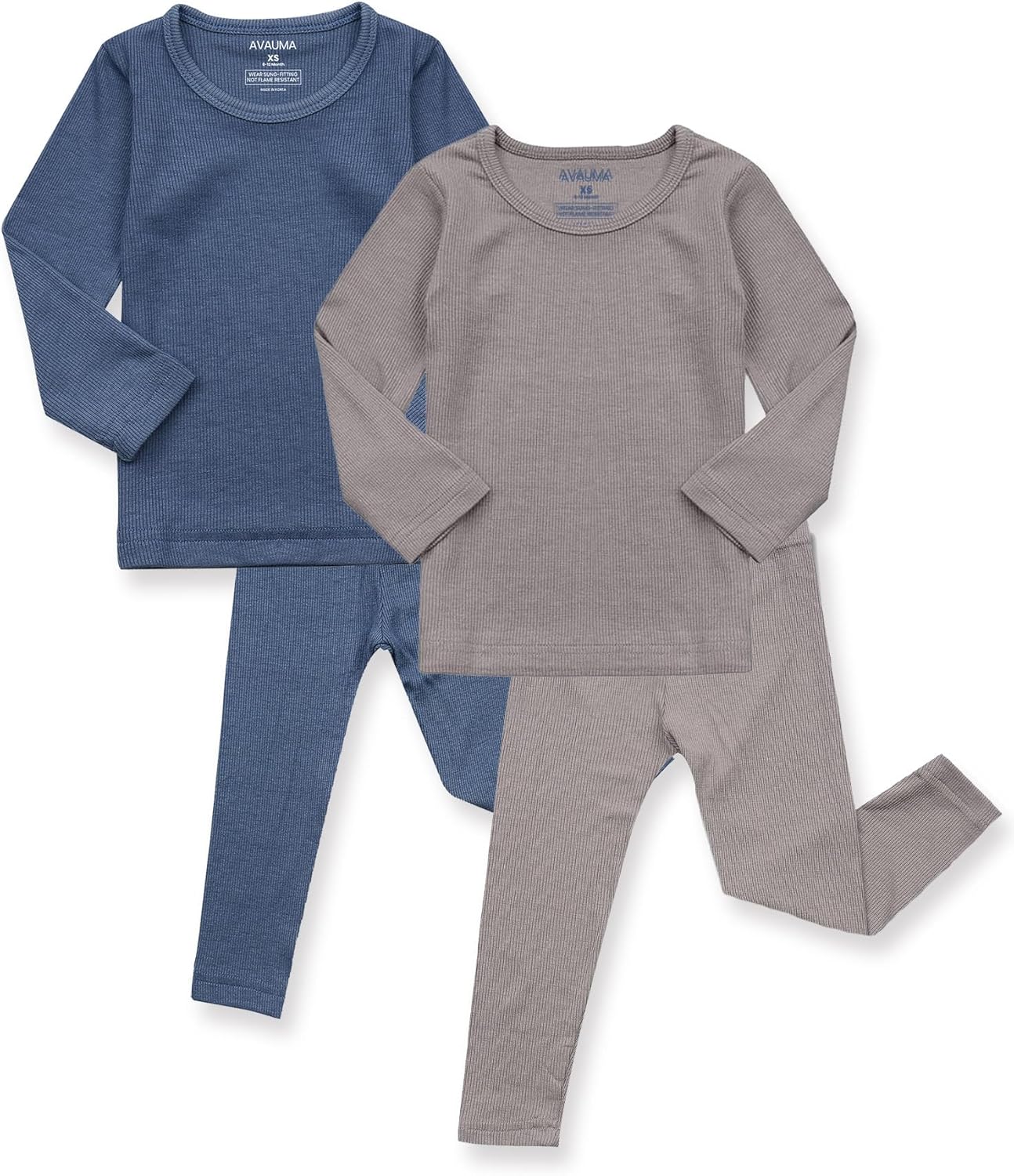 AVAUMA Baby Boys Girls Pajama Set Kids Toddler Snug fit Ribbed Sleepwear pjs for Daily Life Style