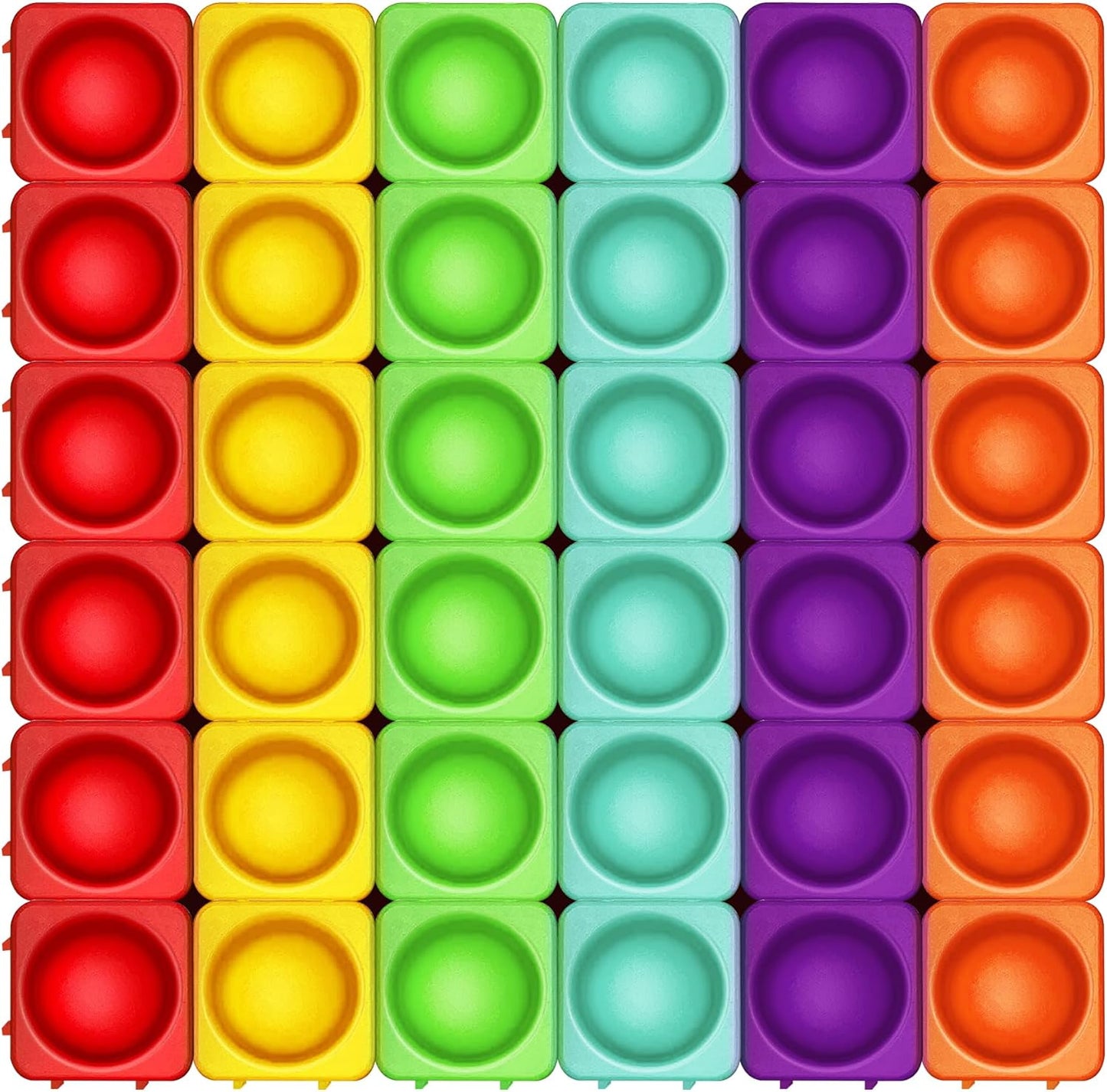 Giant Pop Blocks Bubble Premium Silicone Pop Fidget Blocks for Endless Joy and Education - Vibrant Pop Blocks for Imaginative Play and Puzzle Games-Toy Gift for Kids (36PCS)