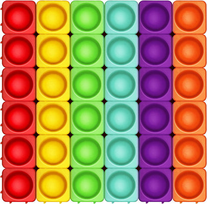Giant Pop Blocks Bubble Premium Silicone Pop Fidget Blocks for Endless Joy and Education - Vibrant Pop Blocks for Imaginative Play and Puzzle Games-Toy Gift for Kids (36PCS)