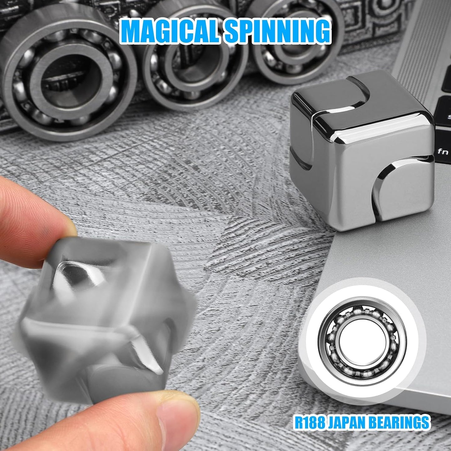 Silver Fidget Spinner for Kids, Fidget Toy, Cool Hand Spinner Gift Toys Autism Sensory Toy Goodie Bags Pinata Filler,Treasure Box Christmas Stocking Stuffers, Deacortaion for Desk Home Office