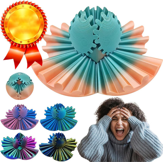 Gear Ball for ADHD 3D Printed Gear Ball Steampunk Whirling Wonder Fidget Toy Gearsphere Gear Ball for Stress and Anxiety Relaxing Fidget Ball Ideal for Sensory Needs and Autism (Candy)