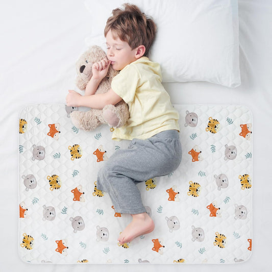 Organic Incontinence Pads for Kids & Toddlers - 5 Layer Waterproof Protectors for Overnight Bed