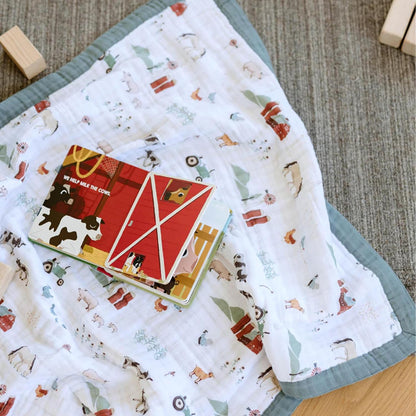Little Unicorn Newborn Receiving Quilt | Ultra- Soft, Multi-Layered Muslin Fabric | Gift for