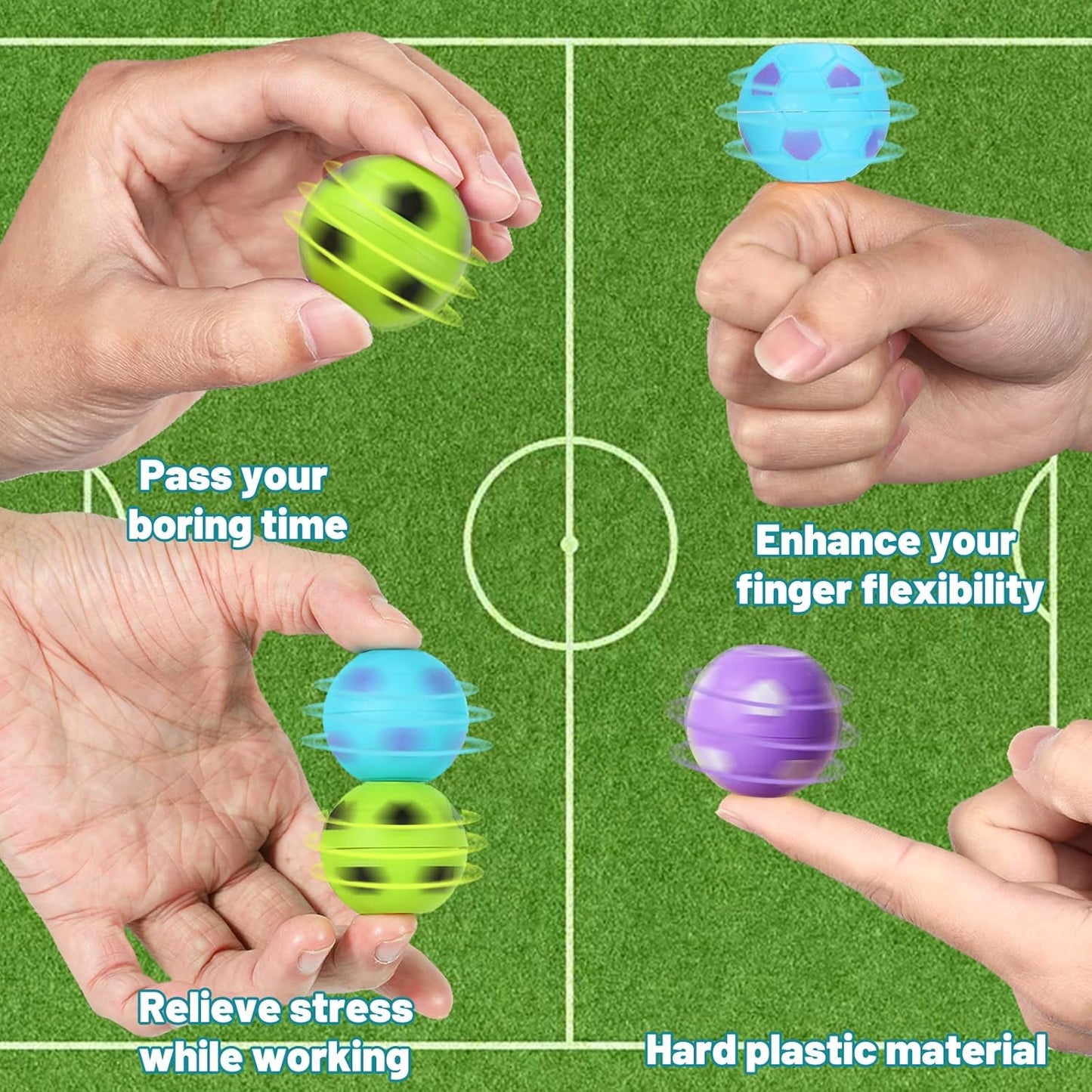 SCIONE 36 Pack Soccer Party Favors for Kids 4-8 8-12 Soccer Balls Fidget Spinner Goodie Bag Stuffers Treasure Box Toys for Classroom Prizes Return Gifts for Kids Birthday Christmas Party favors