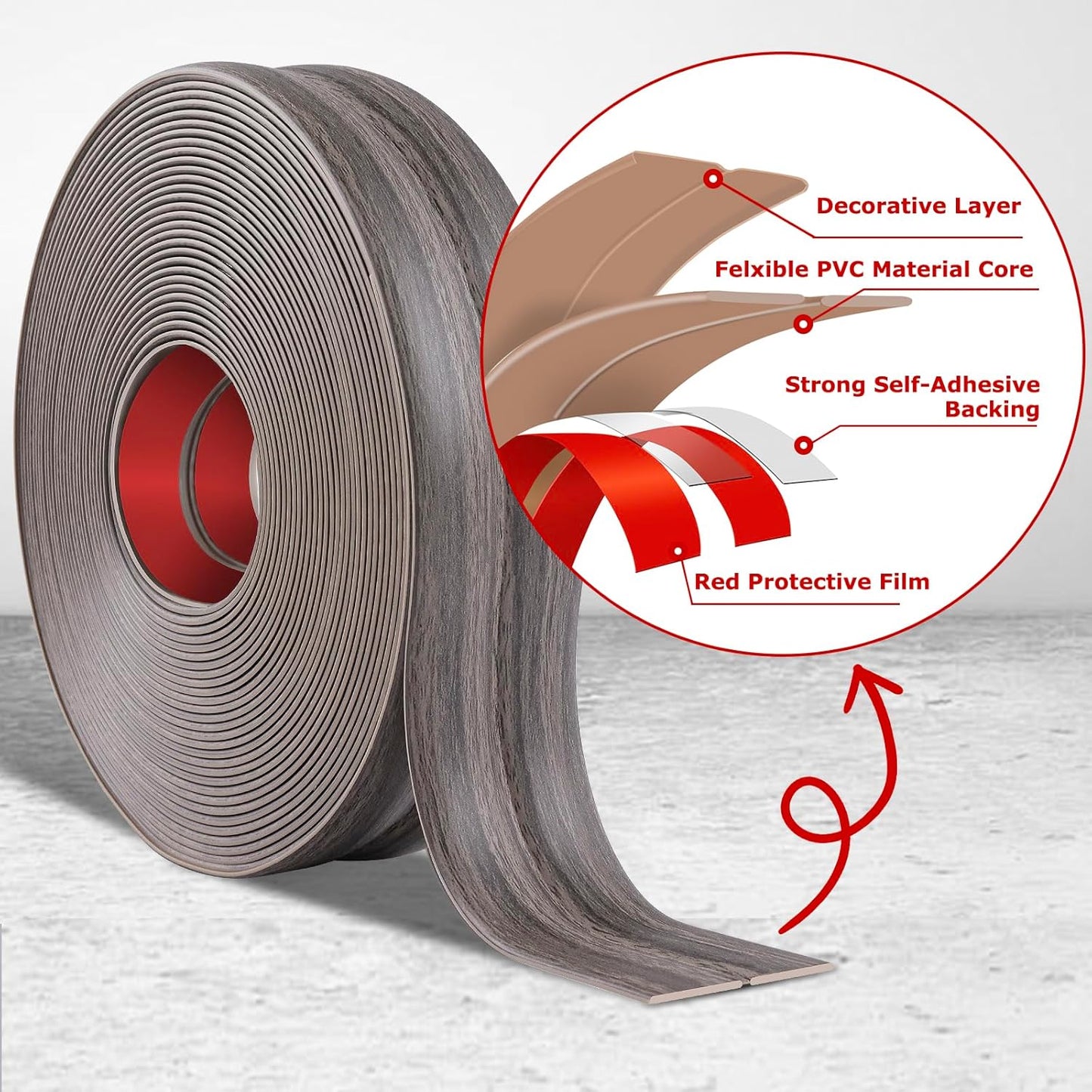 Flexible Wall Corner Protector Moulding Trim Peel and Stick Wall Corner Guards Edge Protector Self Adhesive Molding Trim Strip for Edge Ceiling (Brown Walnut Wood Grain, 2.4 in x 40 Ft)