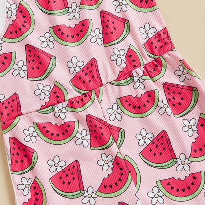 WZTYYDS Toddler Baby Girl Summer Clothes Floral Romper Tie-Up Strap Halter Jumpsuit Infant Summer Sling Playsuit 6M-3T