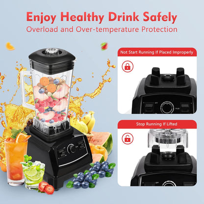 Blender 2L Automatic Smoothie Mixer Baby Food Blender 68oz Fruit Vegetables Juicer 2200W High-Speed