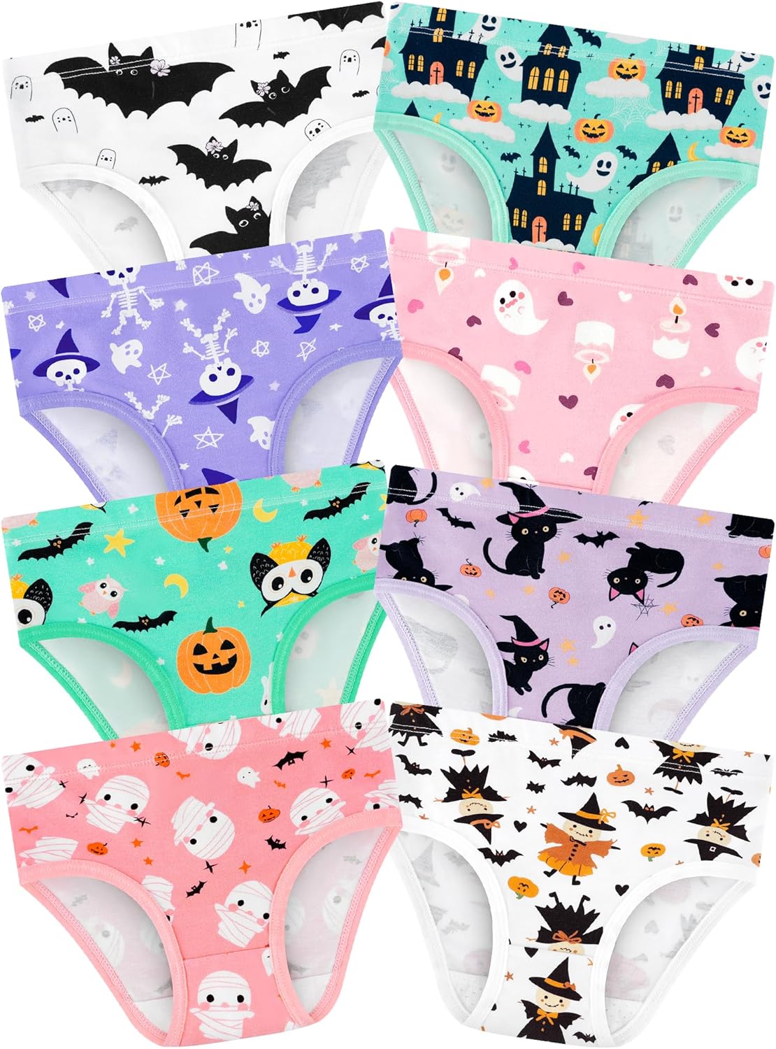Girls' Underwear,Soft Cotton Tagless Panties for Toddlers' & Little Kids' Comfort,Breathable Briefs,8-Pack