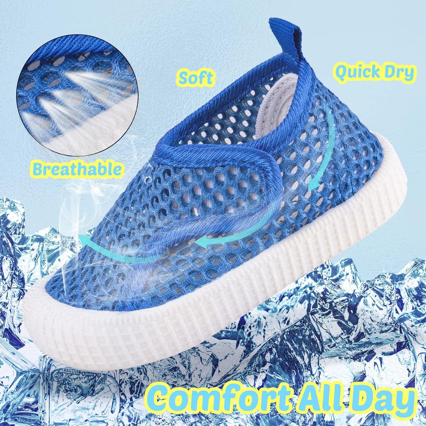 Baby Walking Shoes Toddler Girl Boy Soft Sole Breathable Mesh Slip on Summer Wide Shoes Infant Flexible Lightweight Non-Slip Safer Causal Tennis Shoes Toddler First Walkers Shoes Rubber Soles Outdoor
