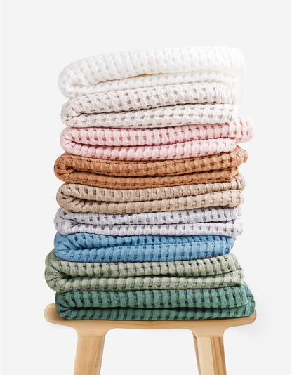 Konssy Waffle Baby Blanket - Soft & Cozy Nursery Swaddle Blanket, Lightweight Toddler Throw for