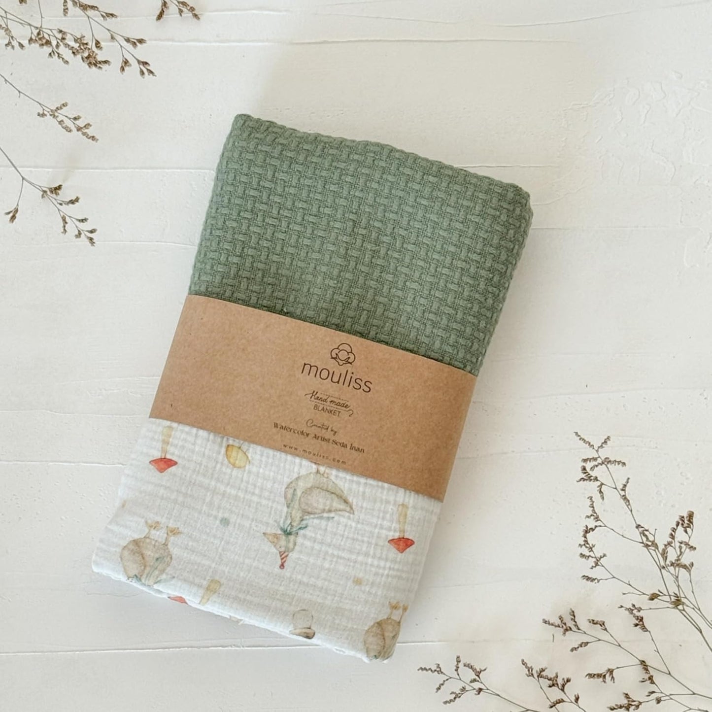 Personalized Baby Blanket with Name – Handmade 100% Organic Cotton Newborn Gift | Custom Knit
