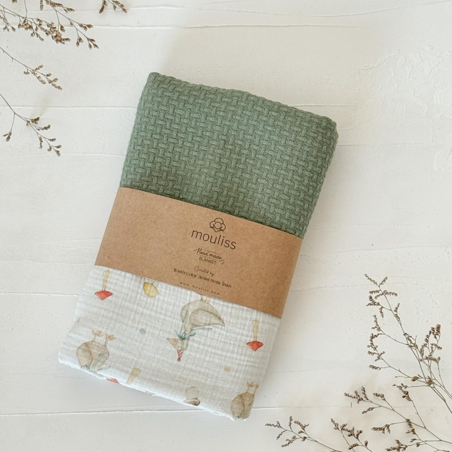 Personalized Baby Blanket with Name – Handmade 100% Organic Cotton Newborn Gift | Custom Knit
