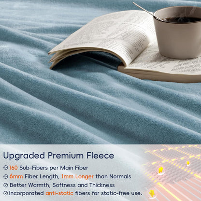PHF Ultra Soft Fleece Blanket Twin Size, No Shed No Pilling Luxury Plush Cozy 300GSM Lightweight