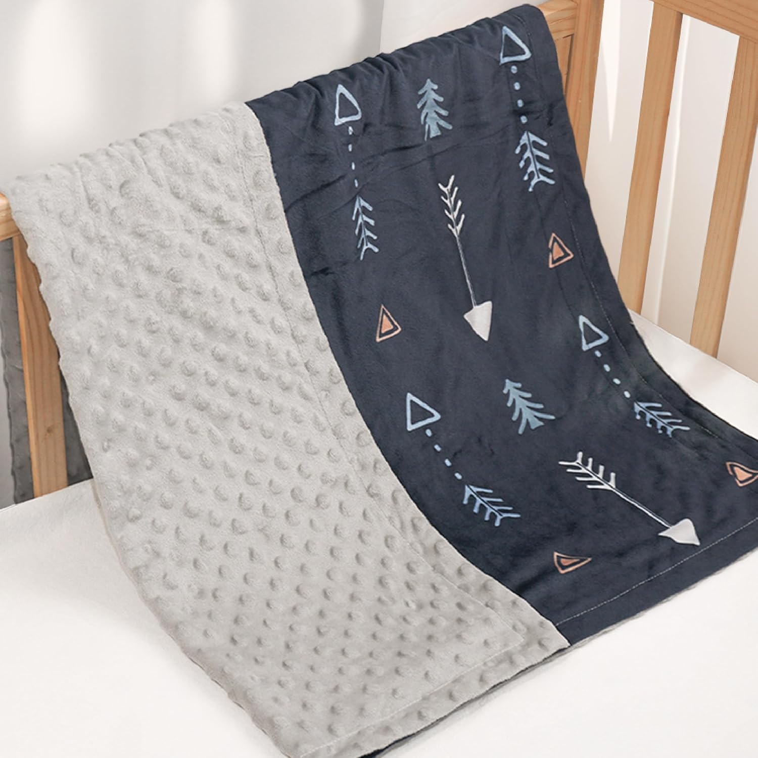 SANDJEST Kid Blanket for Boys with Double Layer Dotted Backing - Arrows Printed 30 x 40 Receiving