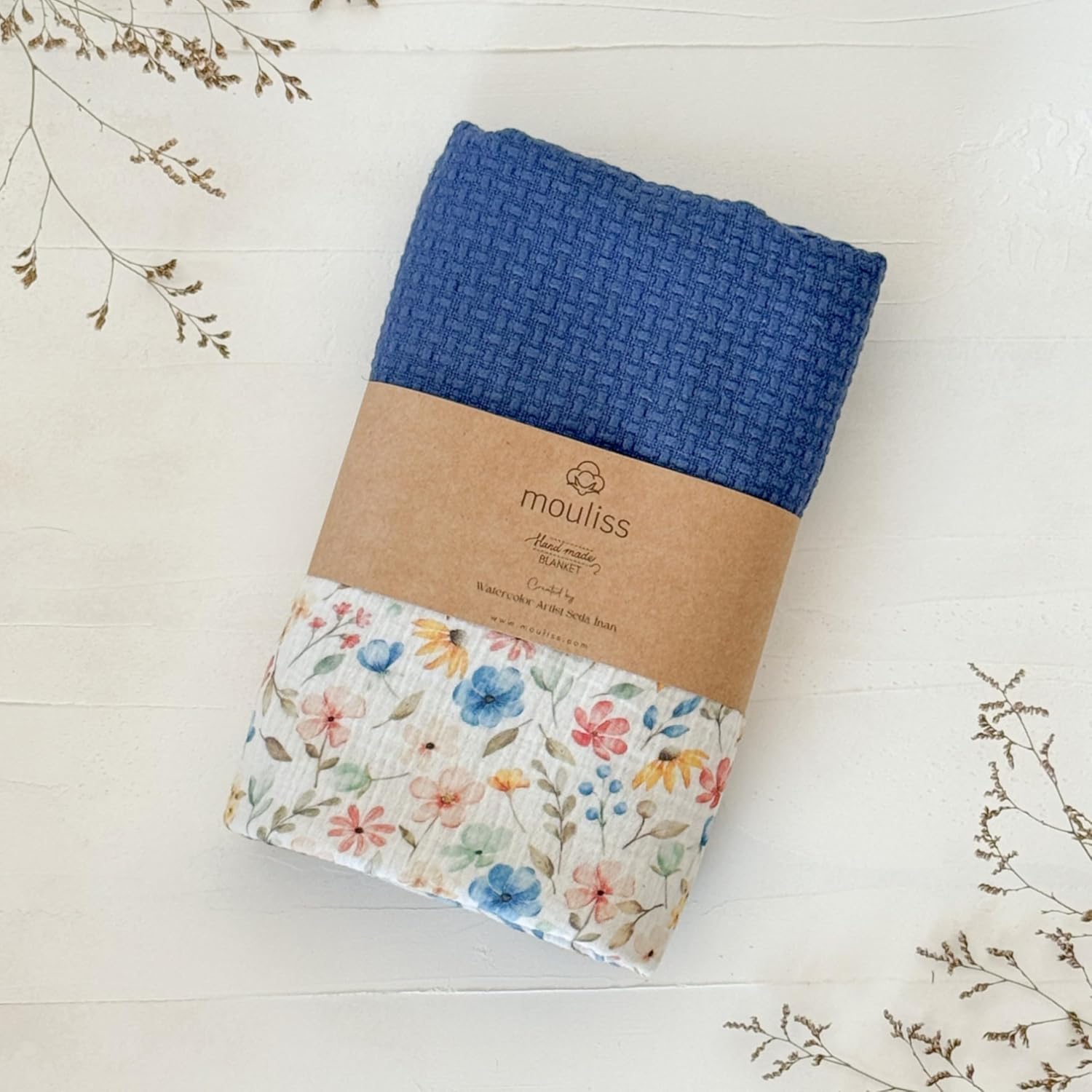 Personalized Baby Blanket with Name – Handmade 100% Organic Cotton Newborn Gift | Custom Knit