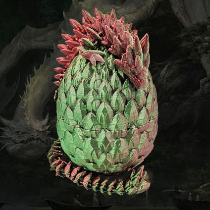 Easter Dragon Eggs 3D Printed Dragon Egg with Dragon Inside Articulated Crystal Dragon Fidget Toy Mystery Easter Suprise Home Office Decor Executive Desk Toys