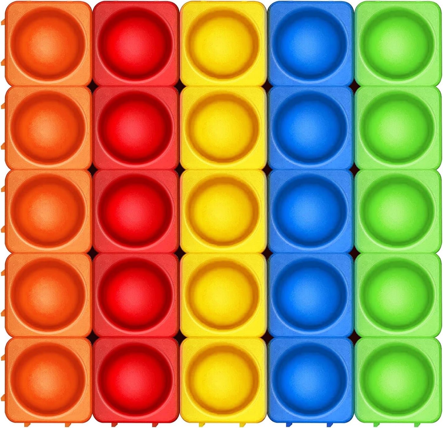 Giant Pop Blocks Bubble Premium Silicone Pop Fidget Blocks for Endless Joy and Education - Vibrant Pop Blocks for Imaginative Play and Puzzle Games-Toy Gift for Kids (25PCS)