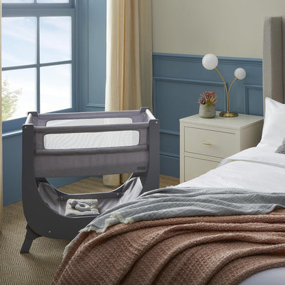 Air Lite Bedside Infant Crib | Breathable Mesh Sides, Drop-Down Panel, Reflux Incline, Adjustable