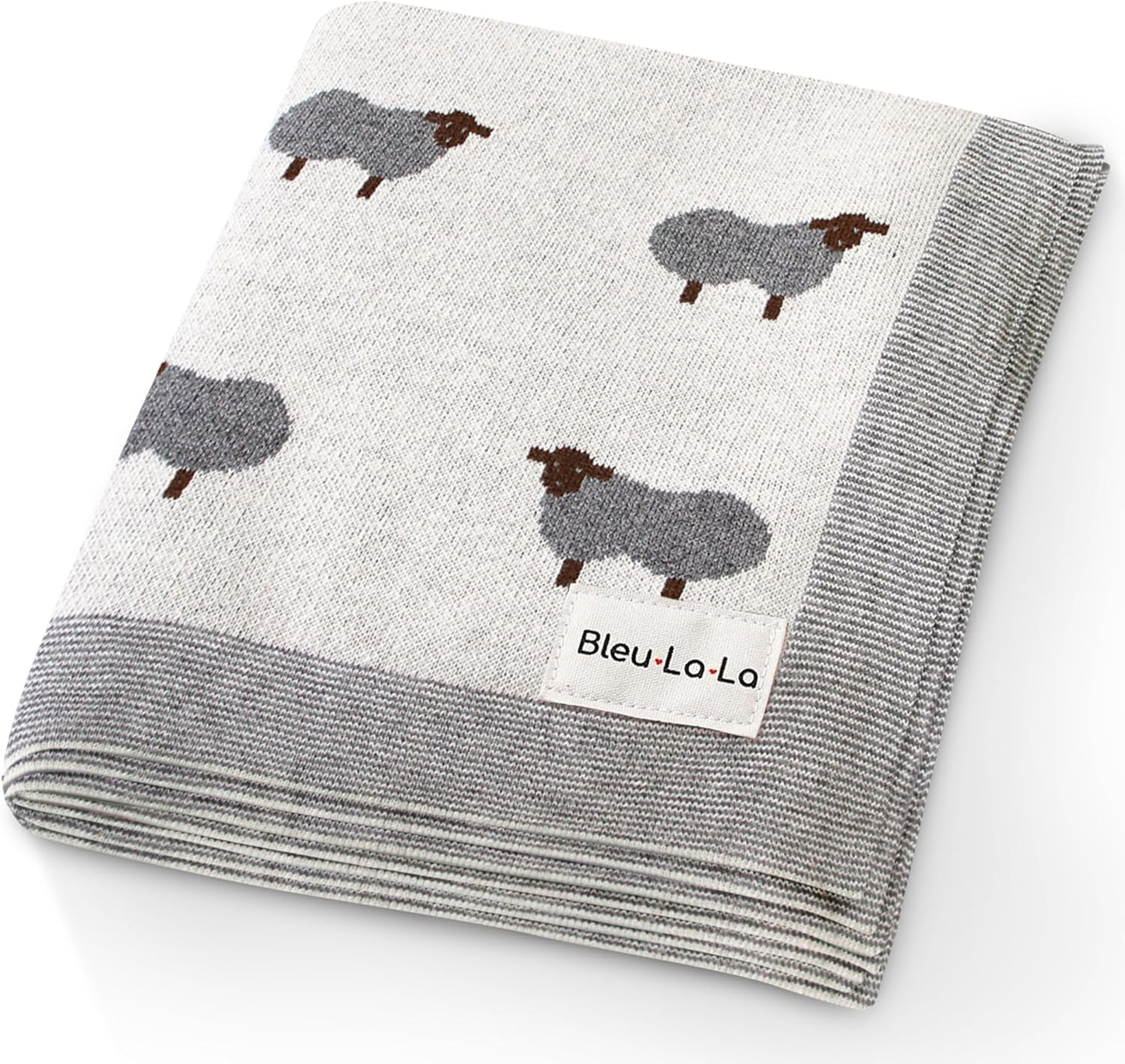 Luxury Cotton Knit Swaddle Baby Blanket - Soft Cozy Lightweight Unisex Receiving Swaddler Crib