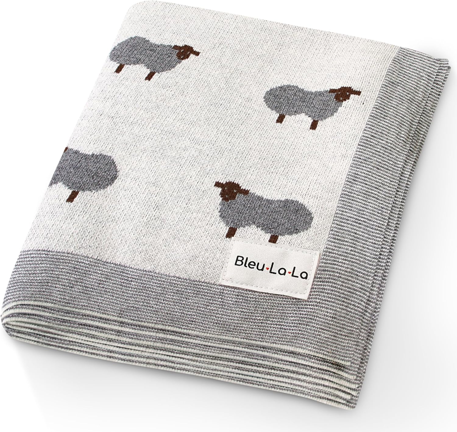 Luxury Cotton Knit Swaddle Baby Blanket - Soft Cozy Lightweight Unisex Receiving Swaddler Crib