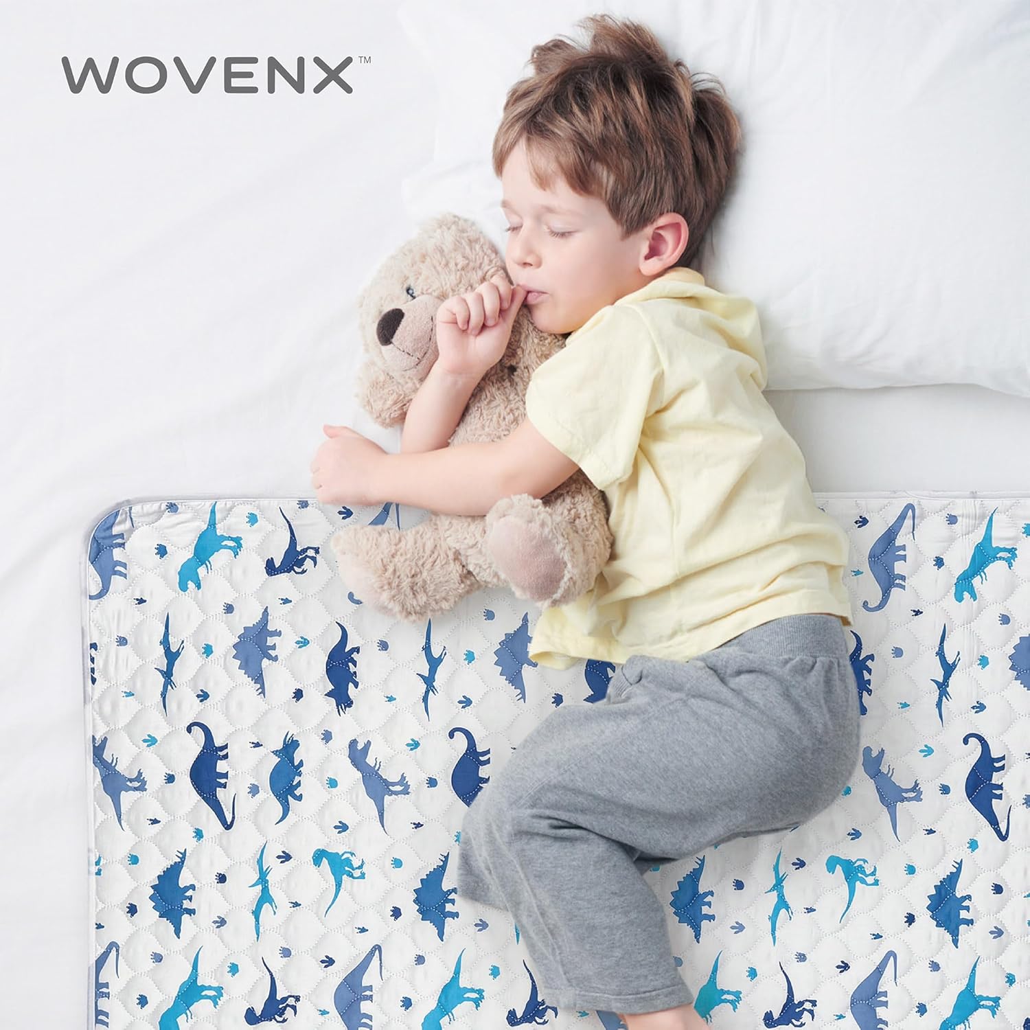 Organic Incontinence Pads for Kids & Toddlers - 5 Layer Waterproof Protectors for Overnight Bed