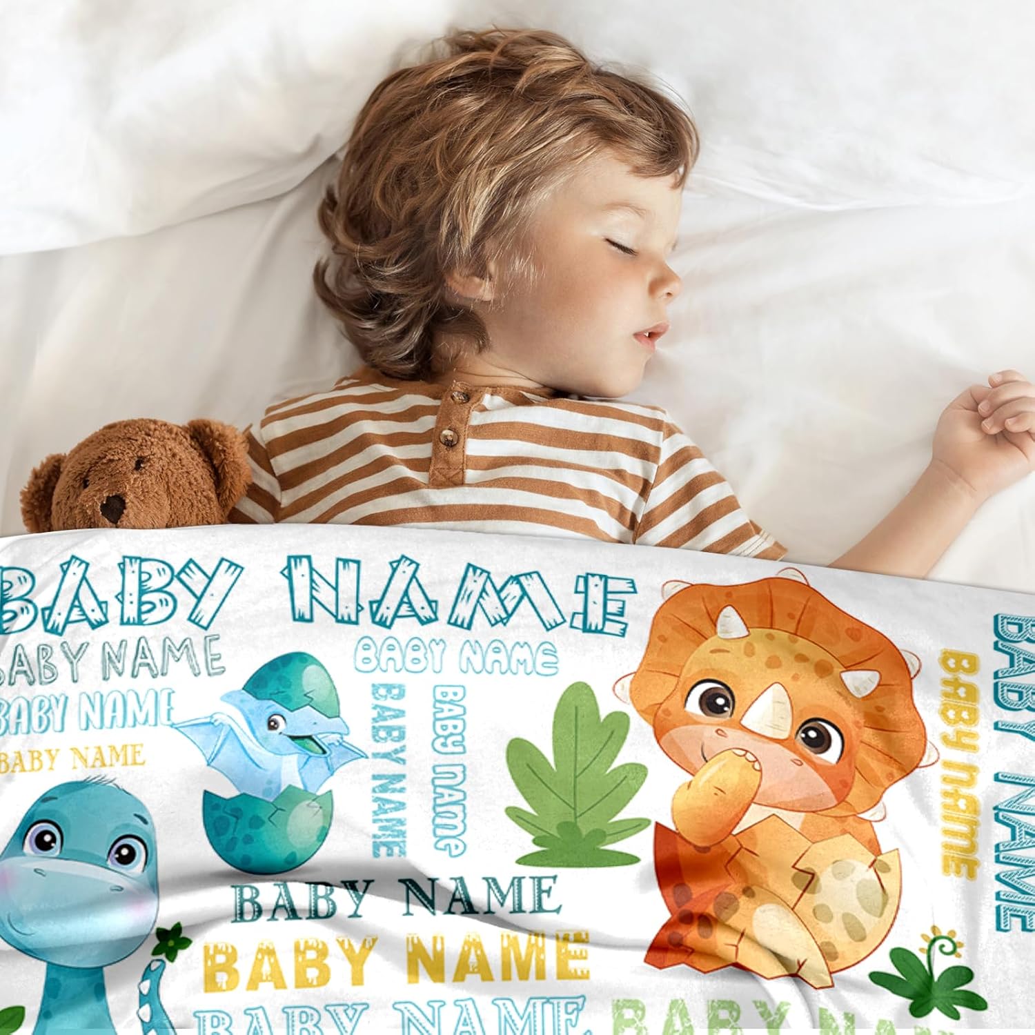 Ship Next Day, Personalized Baby Blankets - Printed in USA, Custom Name Blanket, Baby Blanket with