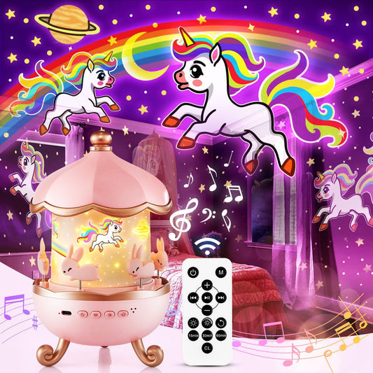 Sound Machine Baby Night Light Projector, 10 White Noise | 21 Colors | 15 Films Toddler Night Light for Kids, Remote Control Baby White Noise Machine, Unicorn Toys for Girls