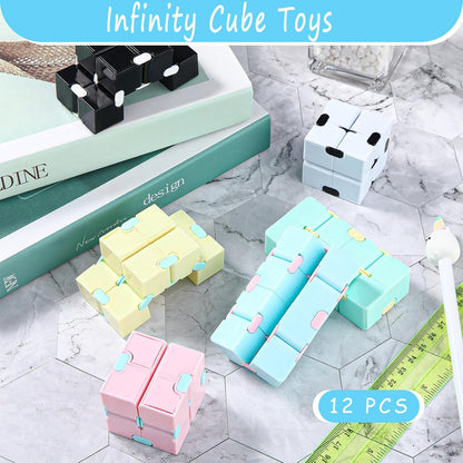 22 Pieces Toy Cube, Handheld Cube Anxiety Relief Cube Flip Toys Toy Blocks for Adults Relieve Stress and Kill Time (Multicolored)
