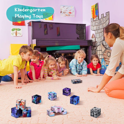 Chivao 60 Pieces Kids Party Favors Cube Toy Sensory Cube Valentine's Day Hand Held Block Sensory Game Cube Gadget Gift for Anxiety Stress Relief Birthday Goodie Bag Stuffers(Starry Style)