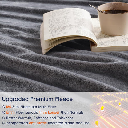 PHF Ultra Soft Fleece Blanket Twin Size, No Shed No Pilling Luxury Plush Cozy 300GSM Lightweight