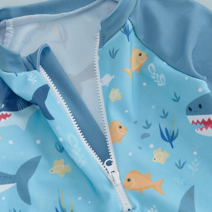 Hnyenmcko Baby/Toddler Boy Rash Guard Swimsuit Long Sleeve One Piece Zipper Swimwear Sunsuit Infant Bathing Suit Beachwear