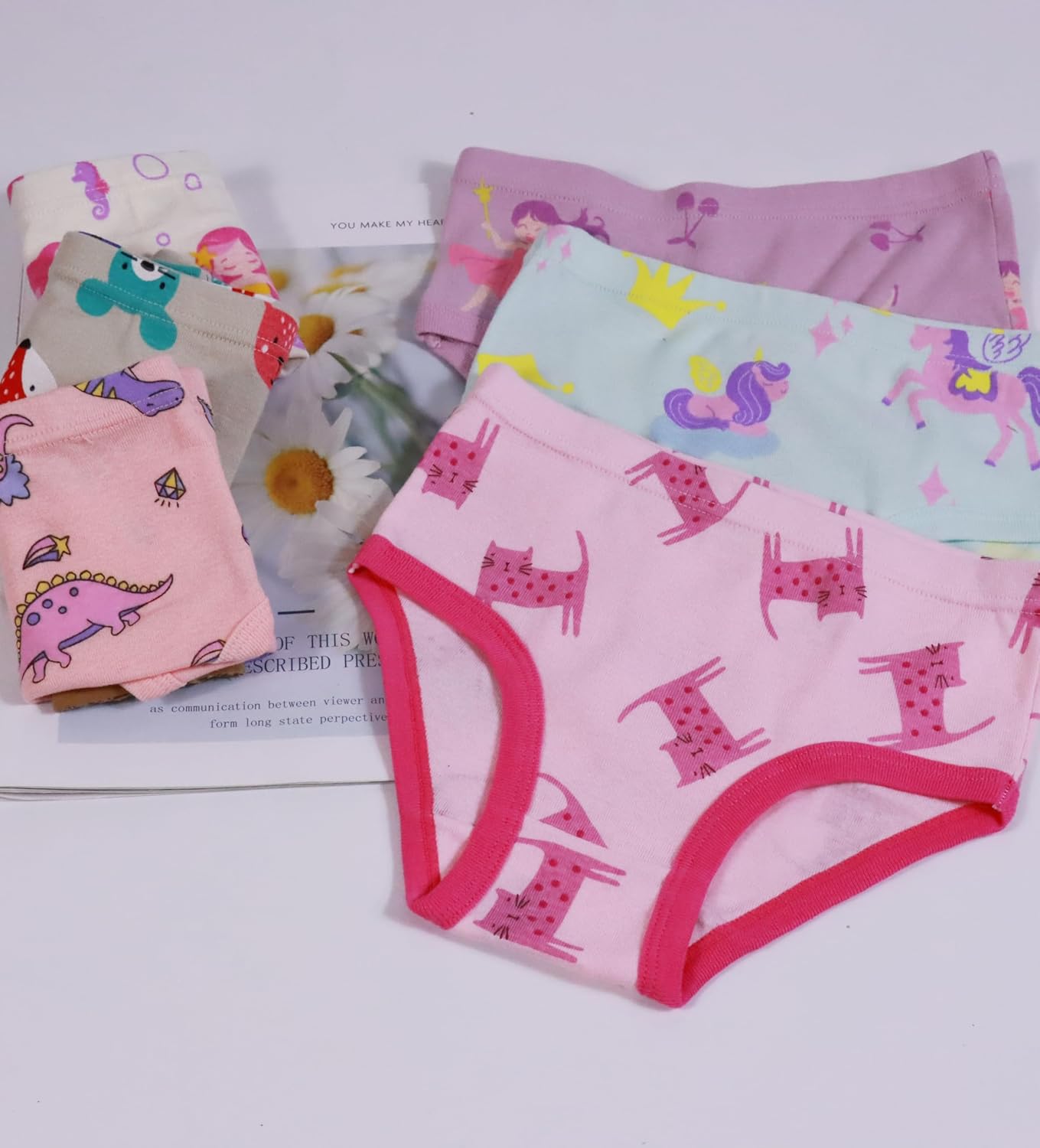 Boboking Soft Cotton Underwear Toddler Girls'Briefs Soft Undies