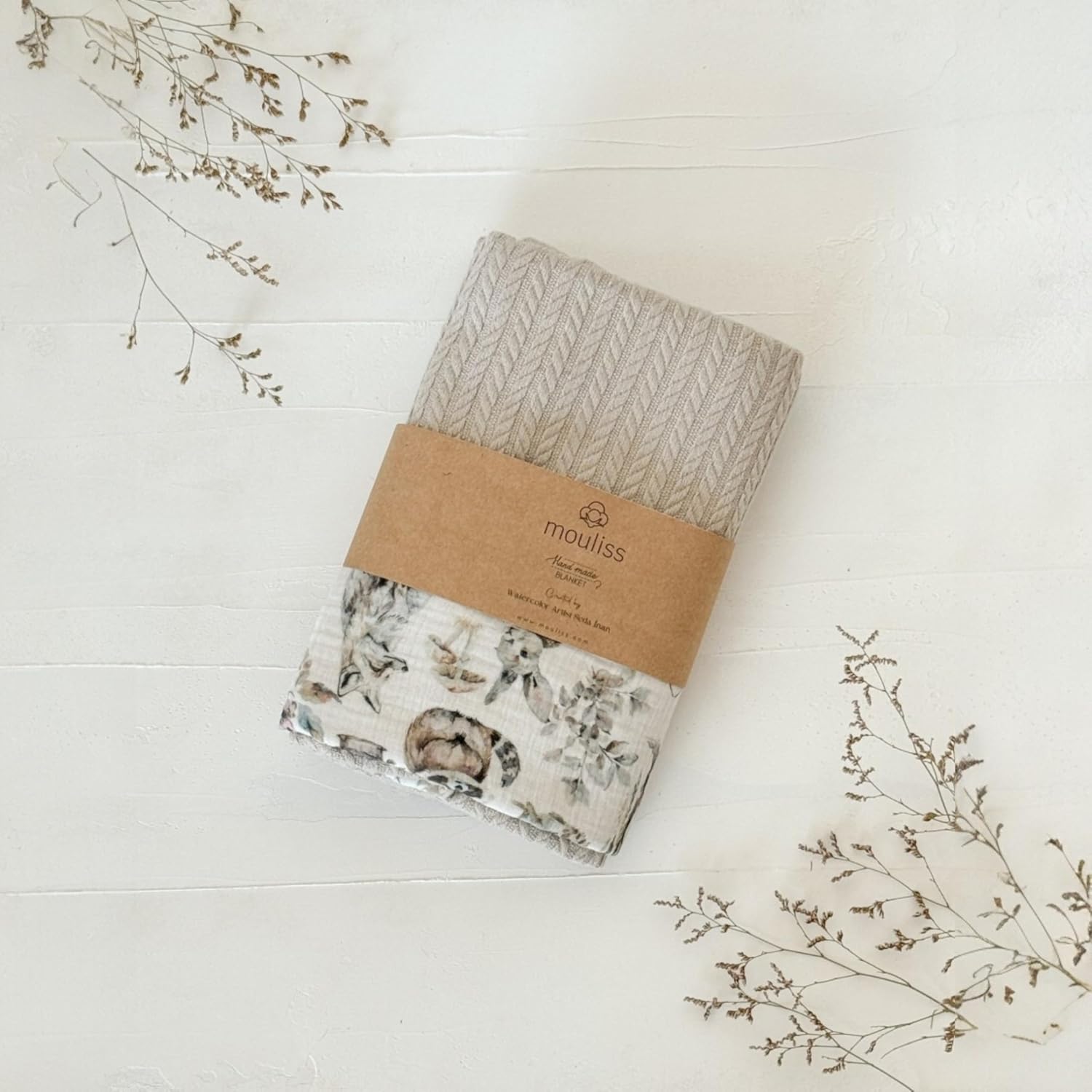 Personalized Baby Blanket with Name – Handmade 100% Organic Cotton Newborn Gift | Custom Knit