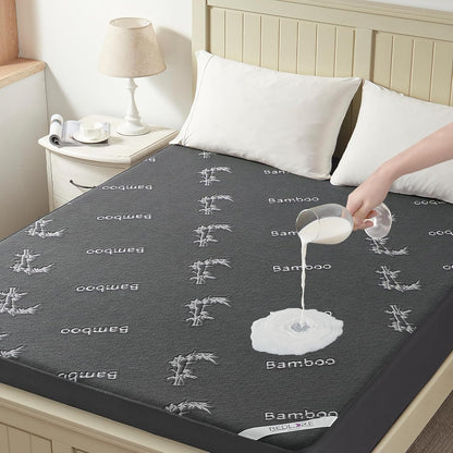 BEDLORE Queen Size Mattress Protector Waterproof, Mattress Pad Fitted 6-18 Inch Deep Pocket, 3D Air Fabric Soft Double Bed Mattress Cover Noiseless Washable for Bedroom, Hotel, Gray