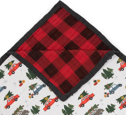 Little Unicorn Premium Quilted Throw | Super Soft, Multi-Layered Muslin XL Blanket| Great for Kids