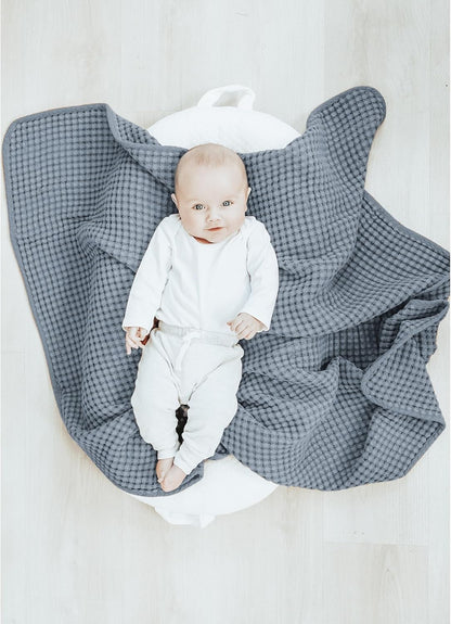 Konssy Waffle Baby Blanket - Soft & Cozy Nursery Swaddle Blanket, Lightweight Toddler Throw for