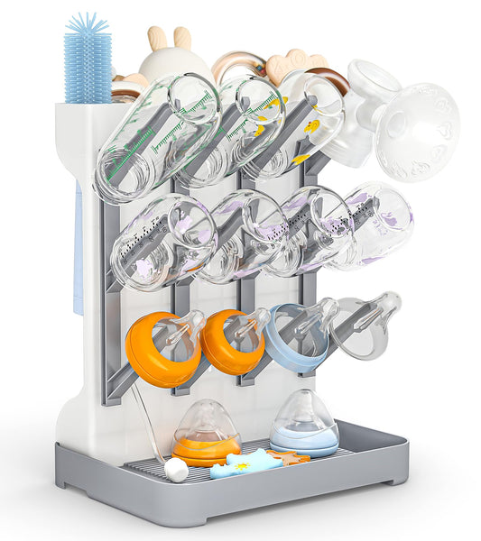 GoMaihe Baby Bottle Drying Rack: Space Saving Vertical Bottle Dryer Holder
