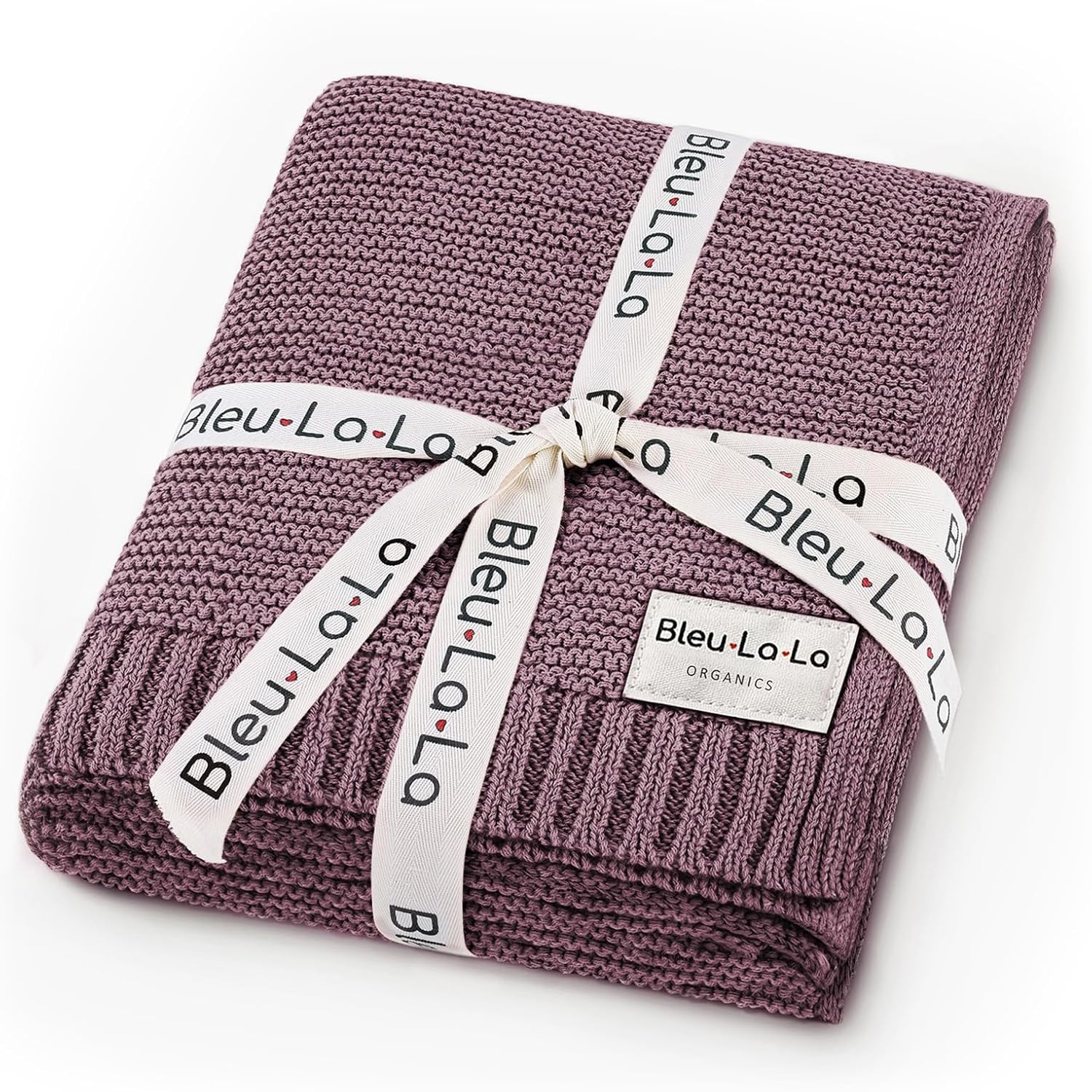 Heritage Knit Organic Cotton Receiving Swaddle Blanket for Girls - 100% Luxury Organic Cotton Knit