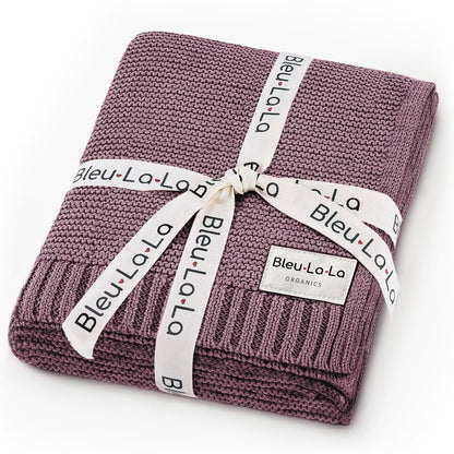 Heritage Knit Organic Cotton Receiving Swaddle Blanket for Girls - 100% Luxury Organic Cotton Knit