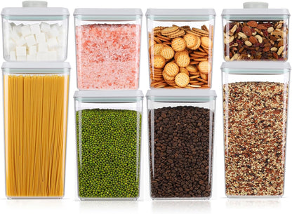8 Pcs Pop Food Storage Containers Airtight Food Storage Containers Set with Lids Kitchen Pantry