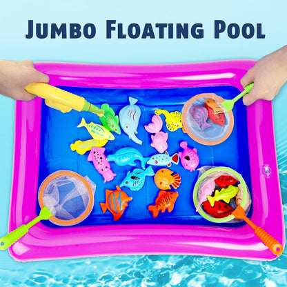 CozyBomB™ Magnetic Fishing Toys Game Set for Kids | Water Table Bathtub Kiddie Pool Party & Pole