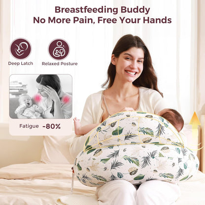 Momcozy Pioneering Safety Fence Nursing Pillow for Breastfeeding- Wider Feeding Pillows for More