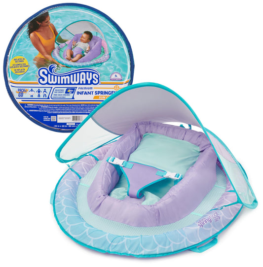 SwimWays Infant Spring Float with Canopy for Kids 3-9 Months