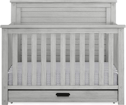 Delta Children Simmons Kids Caden 6-in-1 Convertible Crib with Trundle Drawer, Greenguard Gold