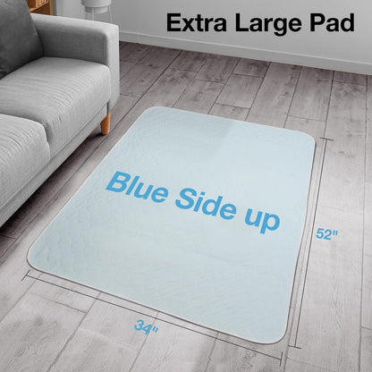 2 Packs Reusable Incontinence Bed Pad, 34X52 Inch Washable Pee Pads, Waterproof Bed Pad & Pet Pad