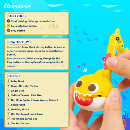 Otamatone Melody [Special Baby Shark Edition] Portable Mini Size Electronic Keychain Musical Toy from Japan – by Maywa Denki [English Instructions] – Baby Shark