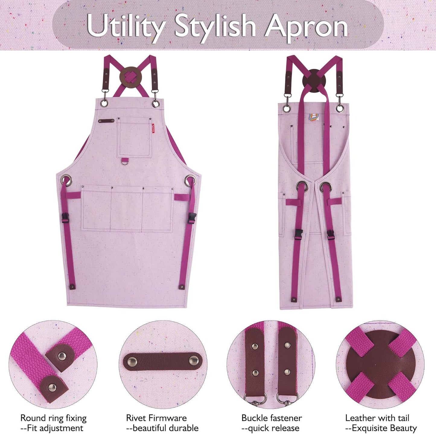 Kids Art Aprons for Painting, Gardening, Cooking, Multiple Pockets, Kids Smock for Boys & Girls, Waterproof (Age6-12)