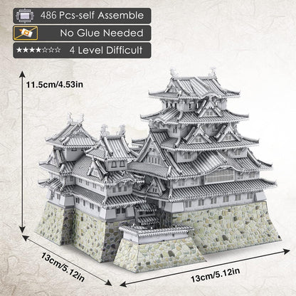 Piececool 3D Metal Puzzles for Adults, Himeji Castle - Japanese Architecture 3D Model Building Kits Creative Home Decoration Great Birthday