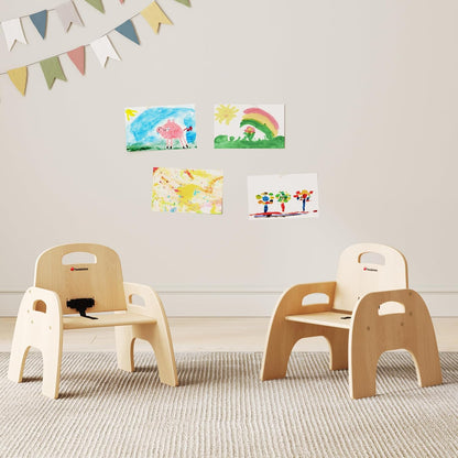 Foundations Simple Sitter Low Wood Feeding Chairs Multipack, Wide No-Tip Base, Adjustable Safety