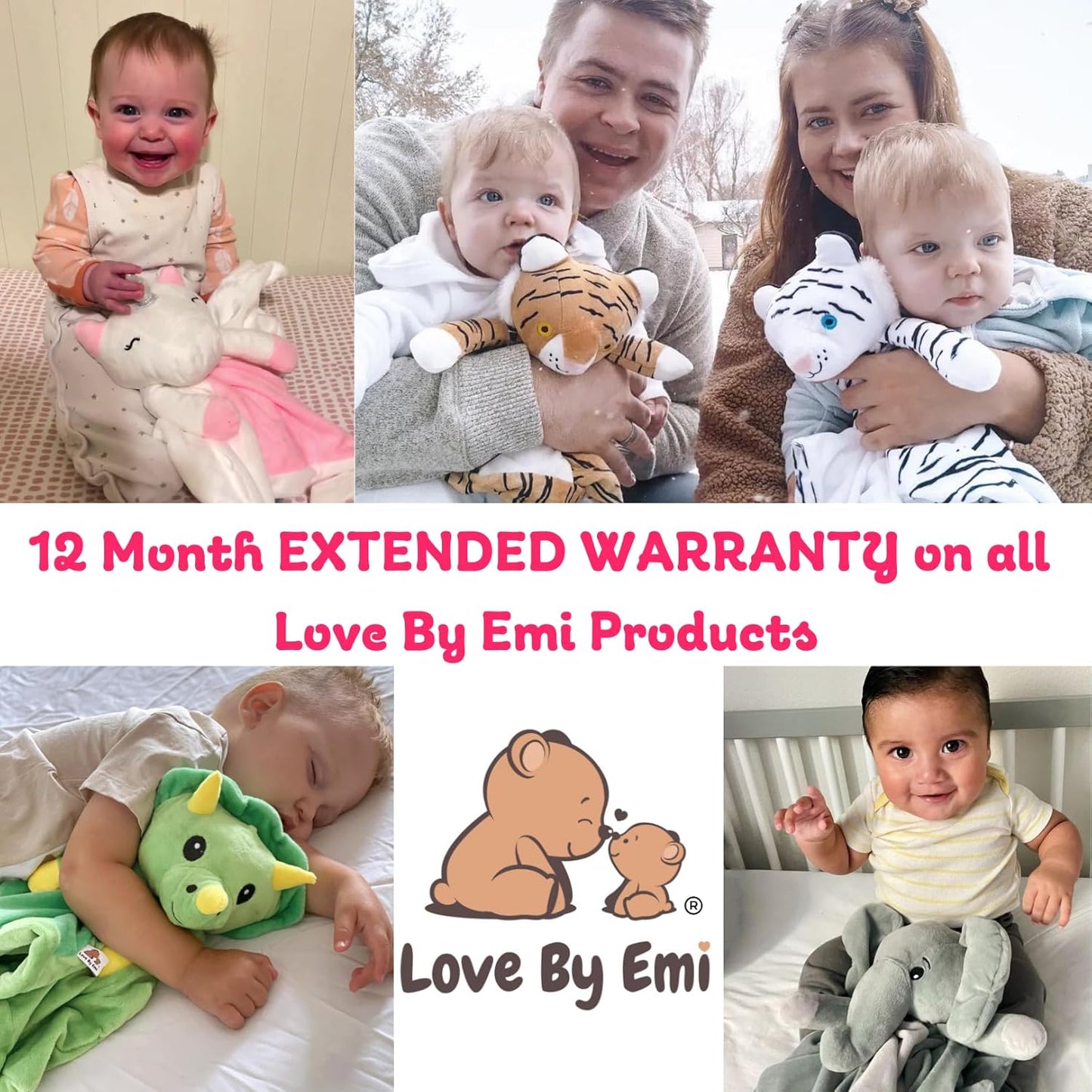 4-in-1 Sound Machine, Baby Lovey, Blanket - White Noise & Lullaby Plush Tiger - Calms & Reduces Wakeups, Helps Toddler Sleep Longer - Proven Sleep Aid -Musical BPA-Free, Machine Washable Newborn Gift